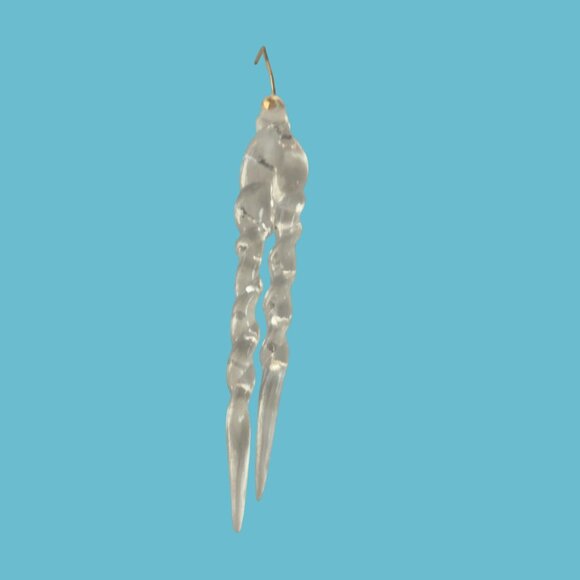 Clear Acrylic Icicle Ornaments Gold Hooks Christmas Tree Decoration Lot 10 - Picture 3 of 6